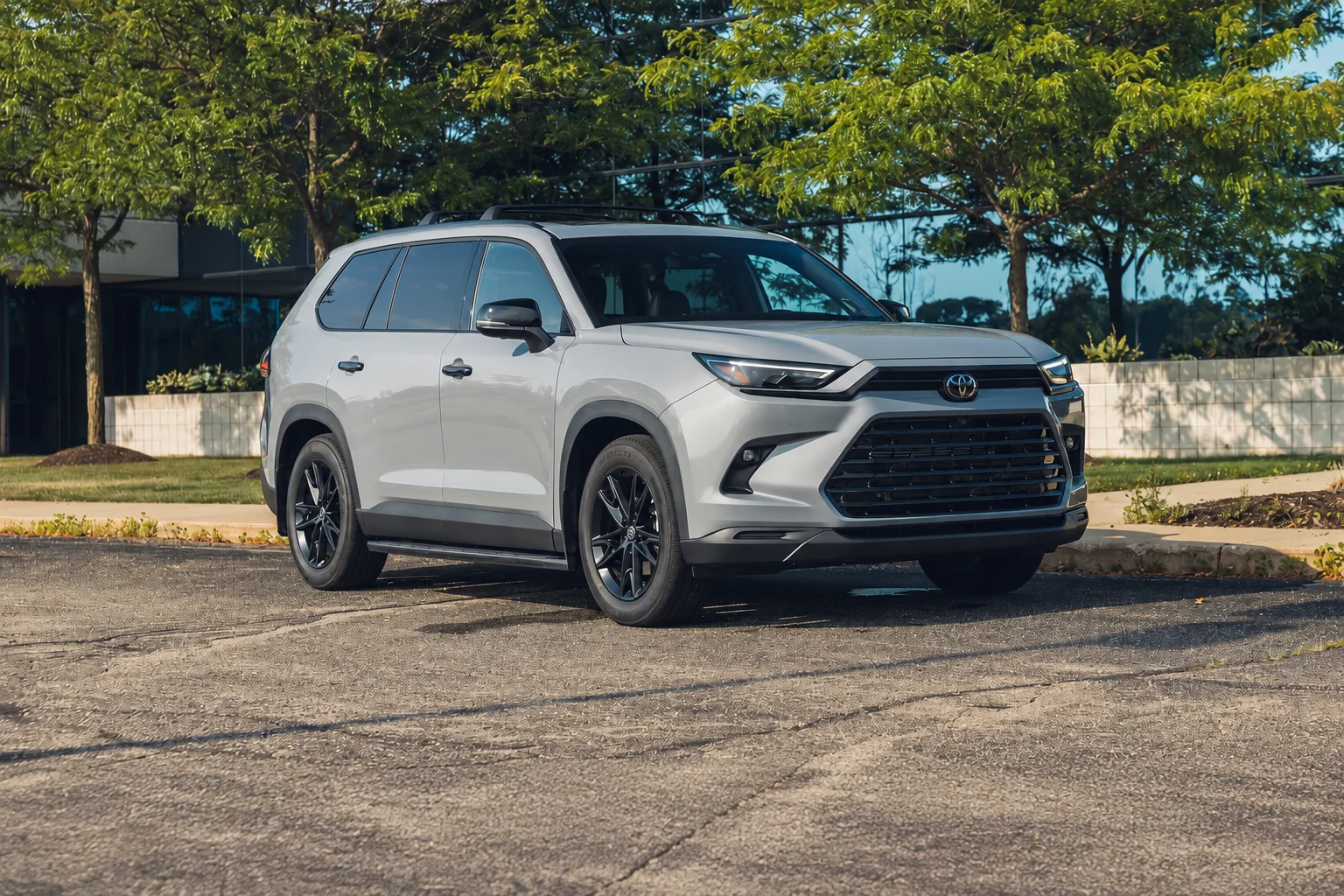 Silver Toyota SUV in Office Courtyard